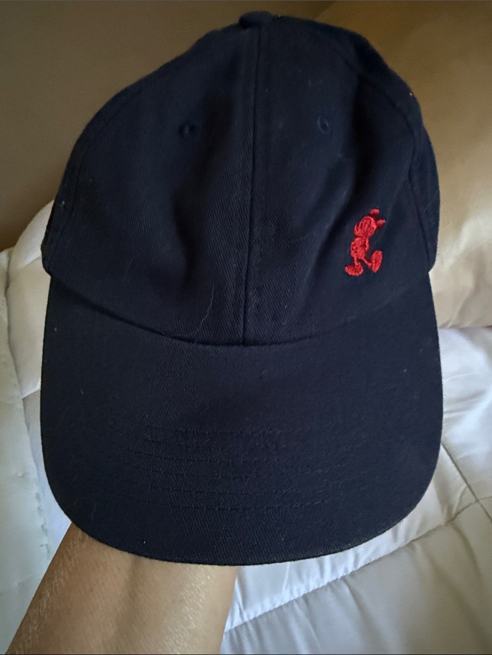Women’s Navy Baseball Cap with Red Embroidered Logo